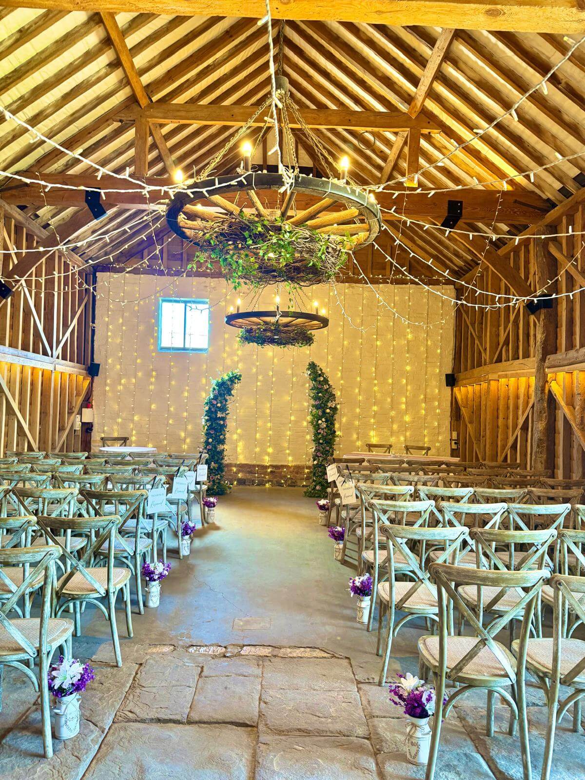 Wedding Musicians Over Farm Barn