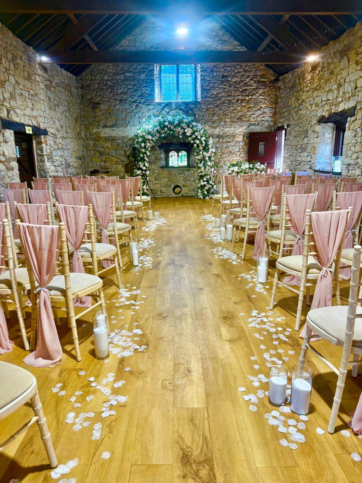 Wedding musicians aisle at Pencoed